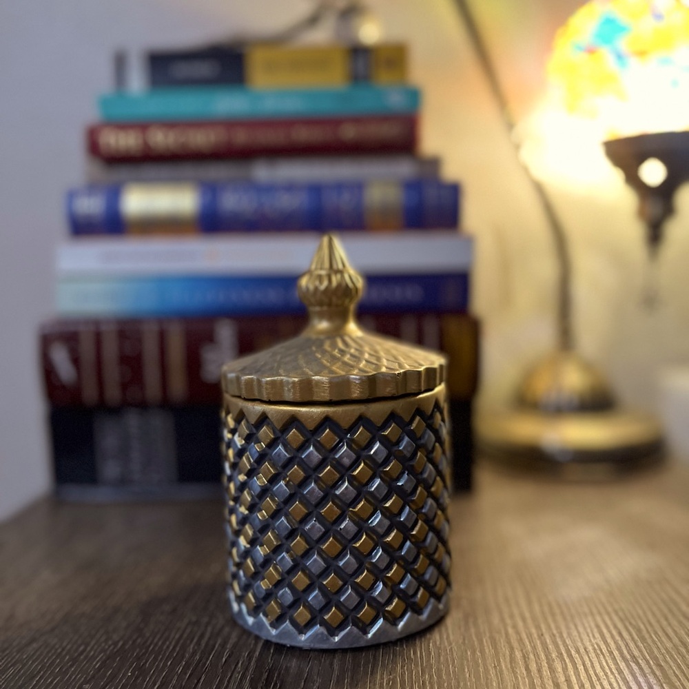 Gold and Silver Decorative Jar
